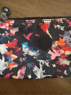 Kipling  Zip Pouch with Multicolor Floral and Bird Print